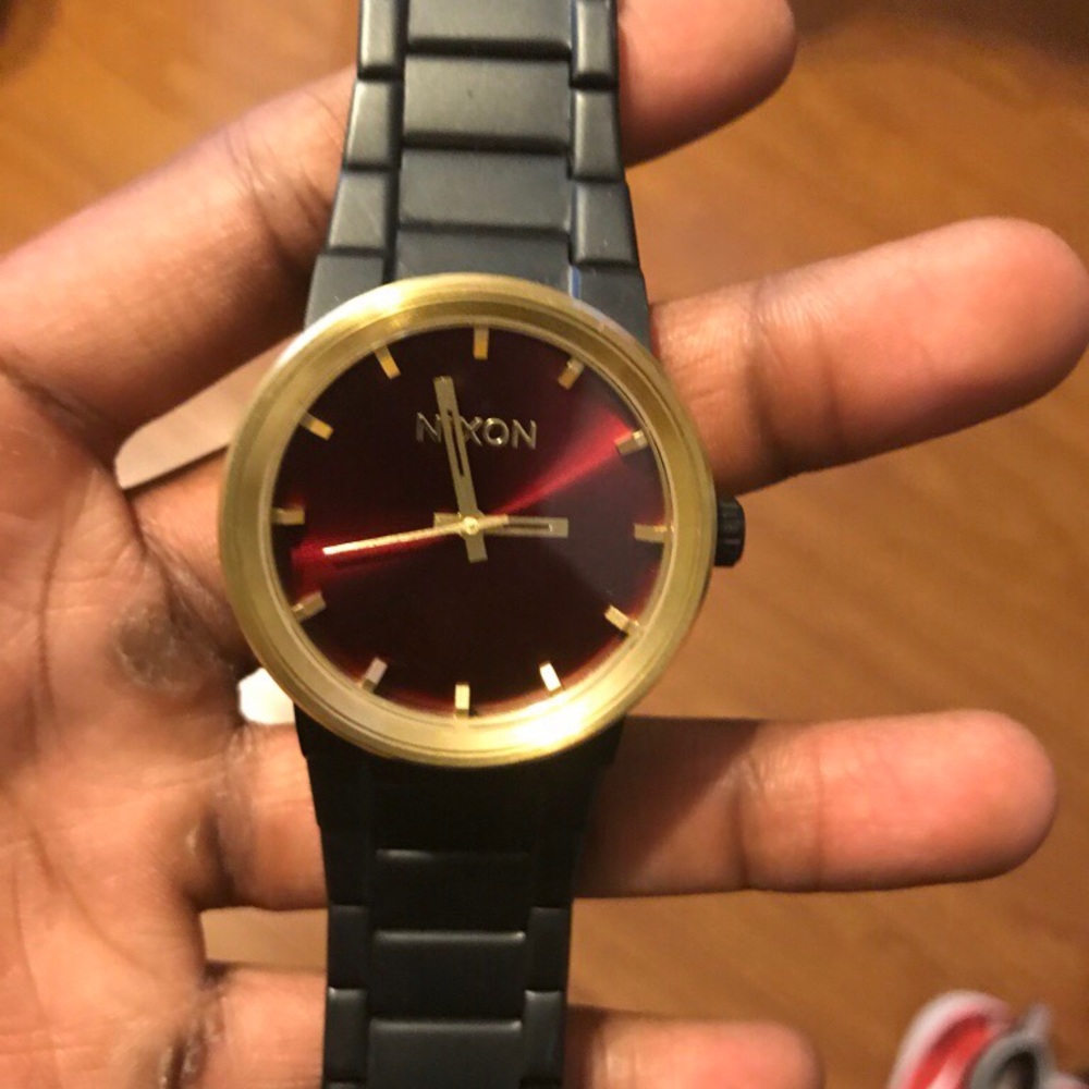 Nixon Black, Gold, & Burgundy Watch